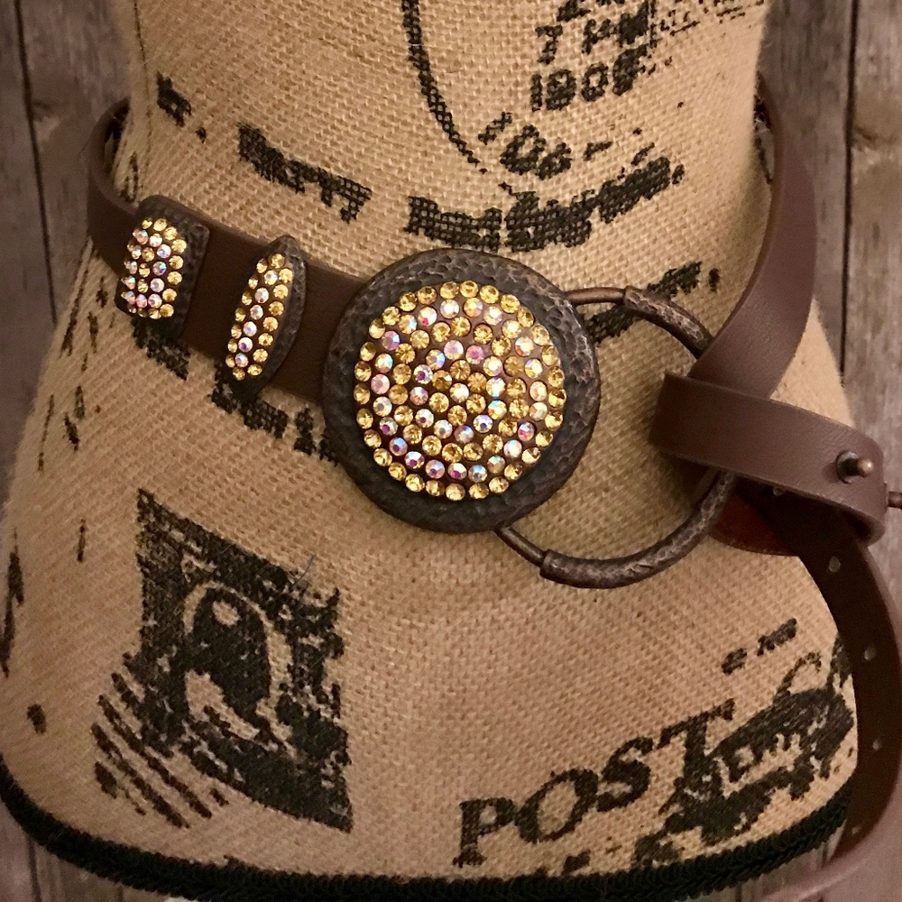 Topaz & Brown Concho Belt